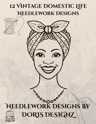Vintage Domestic Life Embroidery Patterns Blackwork Needlework Collection | Digital Download of 12 Vintage Domestic Life Needlework Designs