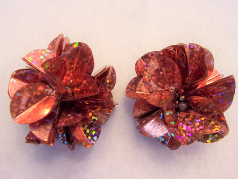 Arizona Copper Rust AB Sequin Vintage Inspired Earrings