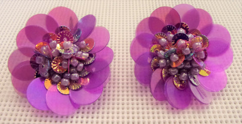 Miami Magenta Cluster Sequin Vintage Inspired Earring