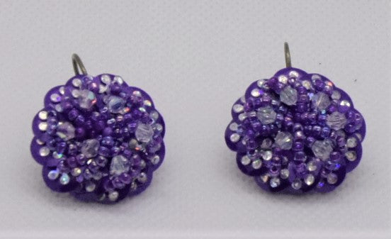 Purple Iridescent Crystal Sequin Earring