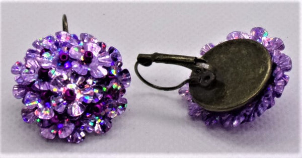 Hologram Purple AB Flower Sequin Earring