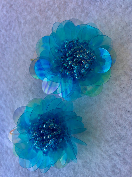 Magnificent Blue Iridescent Vintage Inspired Earrings